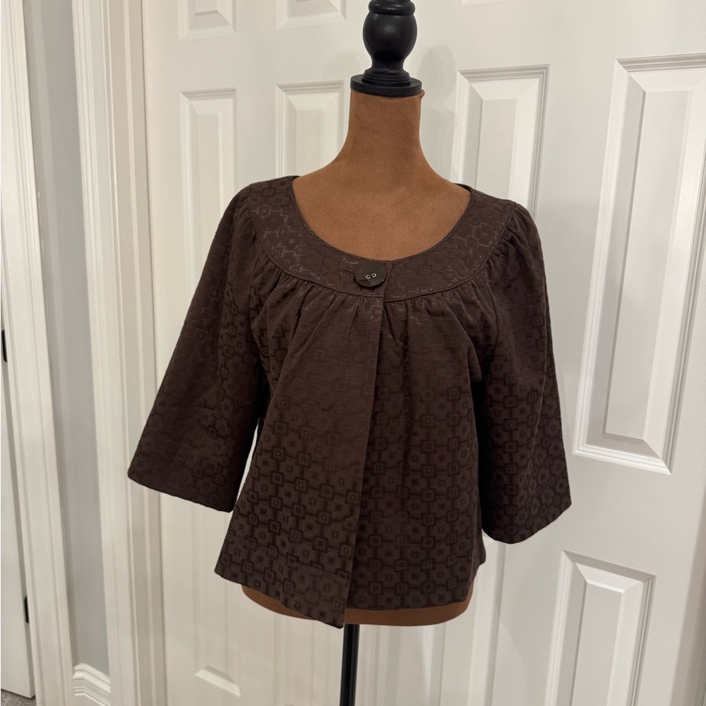 Apt. 9 Dark Brown Women's Dressy Jacket with open front design